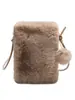 Bolso Acolchado para Mujer Otoño e Invierno Nuevo Bolso Cruzado Peludo Mini Bolso Pequeño de Hombro Vertical para Teléfono Móvil Bolso Cruzado de un Solo Hombro