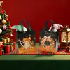 Bolsas de regalo de Navidad negras no tejidas en stock, bolsas tipo tote grandes y gruesas, bolsas de compras para Nochebuena, empaque al por mayor