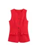Venta al por mayor transfronteriza 2025 Verano Nuevo Chaleco de Traje Delgado Ropa Exterior Chaleco para Mujer Chaleco Rojo