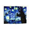 Amazon Xiyin AliExpress Venda Quente Pintura a Óleo Arte Van Gogh Pintura Decorativa Abstrata Noite Estrelada Alto Senso Pintura Tripla para Pendurar