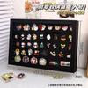 Caja de Almacenamiento de Broches Soporte Tablero de Fieltro con Tapa Antipolvo Caja de Exhibición de Insignias de Colección de Medallas de Metal
