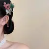 [Encanto Antiguo] Nuevo Pasador de Flor de Perlas con Lazo de Cinta Estilo Chino Pasador de Pelo con un Diseño Elegante y Encanto Antiguo
