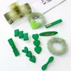 Estilo K de Elegante Lazo Verde Anillo para el Pelo Intestino Delgado Pasador Simple de Corazón Pinza de Pato Pinza Lateral Cuerda para el Cabello Accesorios para el Cabello para Mujeres