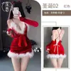 Lencería sexy para Navidad, camisón de tirantes de felpa con lazo, uniforme puro deseo de Año Nuevo para citas en pareja