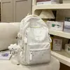 Mochila Nova Estilo Fresca e Doce, Bolsa Escolar Casual e Fofa para Alunos do Ensino Fundamental II e Médio, Mochila Escolar com Estampa de Estrelas Pequenas, Bolsa de Estudante