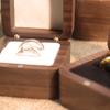 Caja cuadrada de 55 mm para anillo de matrimonio, anillo de compromiso, caja de nogal negro, boda, anillo de diamantes, joyería, embalaje de regalo, almacenamiento para mujeres