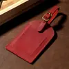 Etiqueta de equipaje de cuero Crazy Horse con tapa vertical, ranura oculta para tarjeta, etiqueta de almacenamiento de bolsa de equipaje de cuero genuino para tarjeta de embarque