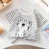 Nova Camiseta de algodão para meninas manga curta verão bebê Classe A meia manga bebê infantil absorvente de suor roupas infantis uma geração de cabelo