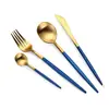 Juego de cubiertos de acero inoxidable 304 para café, tenedor, cuchara y palillos de cuatro piezas, cuchillo, tenedor y cuchara, juego de cubiertos occidentales, regalo