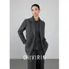 Jaqueta de Terno Formal de Lã Lisa Profissional para Mulheres, Novo Estilo Outono e Inverno 2026, Dupla Face, Emagrecedor, Blazer Versátil