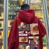 Sudadera Gruesa con Capucha Forrada de Polar para Pareja de Hombres, Estilo Bf Holgado de Moda Versátil Chaqueta Estilo Hong Kong Otoño e Invierno