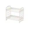 Estante plegable de almacenamiento para joyas cosméticas estante de almacenamiento de doble capa simple para escritorio del hogar baño estante de almacenamiento con corazón de chica