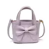 Bolsa Balde Infantil Estilo Coreano Inspirada em Ins com Bolinhas e Laço Fofo, Bolsa de Ombro para Menininha, Nova Bolsa Infantil Transfronteiriça