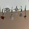 ¡Amor y Espacio Profundo! Techer Conjunto de Pendientes de Ala Oscura Fantasía Dulce Fresco Personalidad de Nicho Pendientes de Cruz Estrella Tendencia