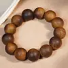Pulsera de Madera de Aloes de Vietnam Huang Qinan, Rosario Wenwan, Pulsera de Cuentas Budistas Unisex, Seda Suave, Material Viejo, Adorno de 108 Cuentas de Rosario
