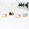 Adornos DIY de alta calidad con colgantes de gato de amor con aceite dorado, pendientes y accesorios para el cabello, explosiones coreanas.