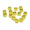 Cuentas de expresión amarillas de 10 mm con cara sonriente, cuentas acrílicas para pulsera, cuentas sueltas, accesorios para joyería DIY, venta al por mayor