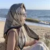 Bufanda de seda sintética para mujer, pañuelo cuadrado grande, pañuelo de gasa, chal de verano de alta gama para habitaciones con aire acondicionado, bufanda cuadrada cálida 90x90