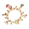 Joia Cruzada Europeia e Americana Colar de Natal Feminino Papai Noel Combinação de Cores Gargantilha Fashion Conjunto para Festa de Ano Novo
