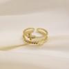 Anillo abierto de cobre con micro incrustaciones de diamantes completos de mariposa hueca estilo japonés y coreano para mujer, diseño de nicho de lujo ligero, anillo simple y hermoso