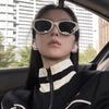 Gafas de Sol Estilo Coreano Gnn para Hombres y Mujeres, Protección Solar, Protección UV, Adecuadas para Caras Grandes y Redondas, Efecto Adelgazante, Gafas de Sol Ojo de Gato, Parasol