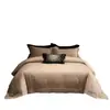 Conjunto de Quatro Peças de Algodão Tencel e Linho, Jacquard Vazado de Liocel, Conjunto de Roupa de Cama de Lençol de Alta Qualidade Luxuosa, Alta Contagem de Fios e Alta Densidade
