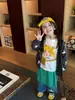 Weiniguo 2026 Otoño Nueva Ropa Infantil, Sudadera con Capucha Casual de Cinco Puntas para Niños y Niñas, Chaqueta Estilo Americano