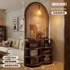 Divisor de Pantalla Tejido de Ratán Madera Maciza Usado Sala de Estar Entrada Directamente Frente a la Puerta Pantalla Base Pasillo Dormitorio Nuevo Estante de Almacenamiento de Arte
