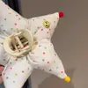 Clip de Estrella de Algodón Suave y Colorido de Puntos Estilo Dulce de Chica Corazón Girly Flor de Bola en la Cabeza Accesorio para el Cabello