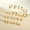 Europa e Estados Unidos Amazon Hot Gold Plated Brincos Brincos Moda Verde Zircon Brincos Brincos em estoque