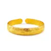 Pulsera de Oro Versátil Tradicional con el Carácter 'Felicidad' para Mujer, Elegante Pulsera de Estilo Abierto, Regalo para Mamá, Joyería