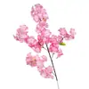 Decoração de Casamento Artificial de Cerejeira com 4 Galhos Ramos de Cerejeira em Camadas Flores de Pessegueiro de Seda Flores Decorativas Atacado para Casamento Flores para Arranjo de Chão