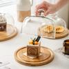 Venta Caliente Transfronteriza Cubierta de Vidrio de Alto Valor Exhibidor de Frutas Panes Postres para el Té de la Tarde Plato Transparente a Prueba de Polvo para Frutas Estante para Pasteles