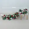 Vendas diretas da fábrica de origem: Arranjos florais de plantas artificiais brancas, rosas e verdes, arranjos florais longos, recomendados para banquetes e casamentos