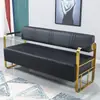 Barbería Peluquería Silla de Espera Tienda de Ropa de Belleza Área de Descanso Sofá de Acero Inoxidable Chapado en Oro Banco de Sala de Espera
