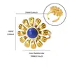 Nuevo Anillo Francés Retro de Piedra Natural y Circonita Flor Redonda Abierta de Acero Inoxidable Joyería Versátil de Gama Alta