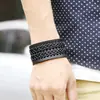 Pulsera Tejida Hueca Versátil Unisex Estilo Punk Personalizada y Creativa Pulsera de Cuero de Venta Caliente Transfronteriza