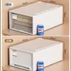 Caixa de armazenamento de plástico tipo gaveta de instalação gratuita, caixa de armazenamento de guarda-roupa doméstico, caixa de armazenamento de roupas combinadas multicamadas, atacado