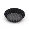 Forma Reciclável de Aço Carbono para Tarteletes de Ovo Renda Tartelete Portuguesa Crisântemo Forma para Cupcake Forma Redonda para Tarteletes de Ovo