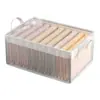 Caja de Almacenamiento Transparente por Capas al por Mayor para Ropa Otoño e Invierno Cesta de Almacenamiento Plegable para Armario del Hogar para Guardar Ropa Pantalones