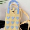 Amo Corea del Sur Verano Ins Diseño Nicho Mini Dibujos Animados Tejido Bolsa para Teléfono Móvil Un Solo Hombro Portátil Lindo Bolso Cruzado