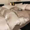 Conjunto de Quatro Peças de Algodão Puro de Alta Qualidade Classe A 100s Toque de Luxo Leve Lençol de Cama de Algodão de Fibra Longa Capa de Edredom Conjunto de Três Peças 100% Algodão Jacquard de Cetim