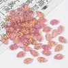 Cuentas de Vidrio Checo con Agujeros Horizontales, Hojas Estilo Antiguo Pintadas en Dorado, Pulsera Hecha a Mano para DIY, Pasador, Materiales para Accesorios del Cabello, Cuentas Sueltas