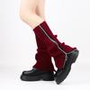 Meias de Lã com Zíper Sexy Coberturas de Bota Felpudas Femininas JK Longas para Pés Aquecedores de Pés de Tricô Quentes Outono e Inverno Tendência