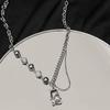 Collar de Cadena con Cuentas de Grietas de Hielo y Diamantes de Imitación Cuadrados, Personalidad Cool, Diseño Nicho, Accesorios Ins, Joyería Hip-Hop de Moda