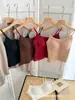 Sexy camisola de encaje ondulado sin costuras con cuello en V para mujer con copas fijas, cómoda y versátil, ropa interior base ajustada 2183