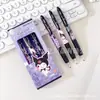 Yuemu Genuino Hello Kitty Edición Limitada Roja y Azul Bolígrafo de Gel Retráctil Jt829 para Estudiantes de Primaria St Bolígrafo de Secado Rápido para Exámenes Negro