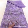 Nuevo Plisado Plato Flor Perla Tubo Tela Bordada Material Esponjoso Ropa de Abrigo Otoño e Invierno Vestido Ropa Infantil Encaje Bordado con Perlas de Burbuja