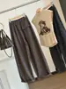Calças femininas retro estilo coreano, cintura alta, escovadas, com estampa floral, perna flare, nova coleção de outono, corte solto, efeito emagrecedor, versátil e casuais, longas
