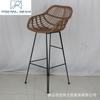 Silla alta de bar de ratán, moderna y sencilla, para cafetería, hogar, silla alta, creativa, de red, para vino tinto.